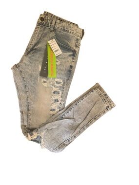 Men's Light Blue Skinny Ripped Jeans - Slim Fit